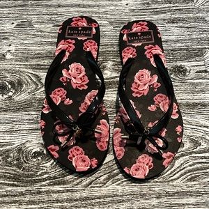 NWT Kate Spade Black Thong Flip Flops